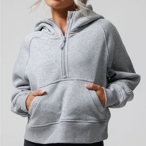Nova Half Zip Hoodie | Heather Grey | Three Nails